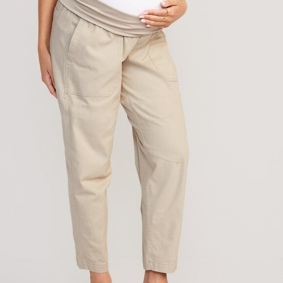 Maternity Rollover Waist Pulla Utility Pants - Picture 1 of 8